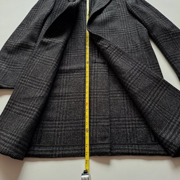 NEW Pal Zileri Wool Plaid Dark Grey Coat Jacket Size 48/S - Picture 15 of 16